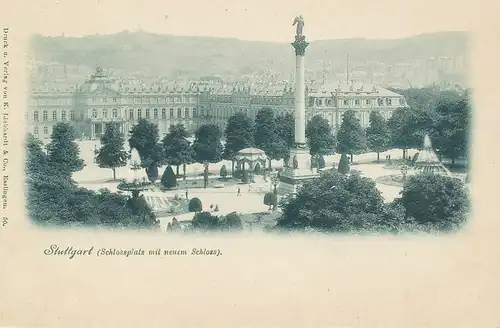Stuttgart Schloßplatz mit neuem Schloß ngl 101.322