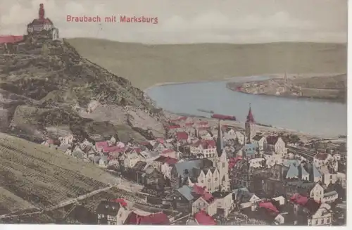 Braubach und Marksburg Panorama gl1909 99.488