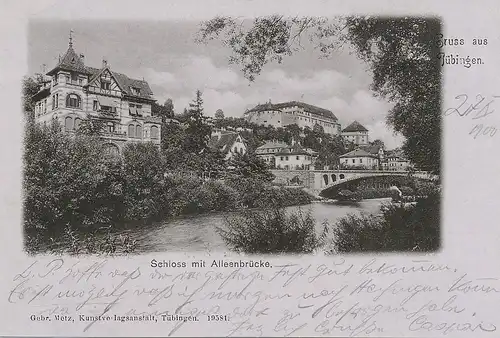 Tübingen a.N. Schloß mit Alleenbrücke gl1900 101.745