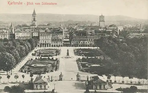 Karlsruhe - Blick vom Schloßturm ngl 101.410