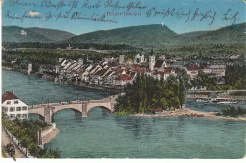 Die Inselbrücke mit Rheinfelden gl1914 26.147