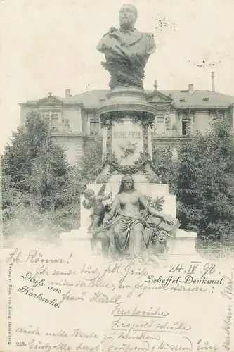 Gruß aus Karlsruhe Scheffel-Denkmal gl1898 101.434