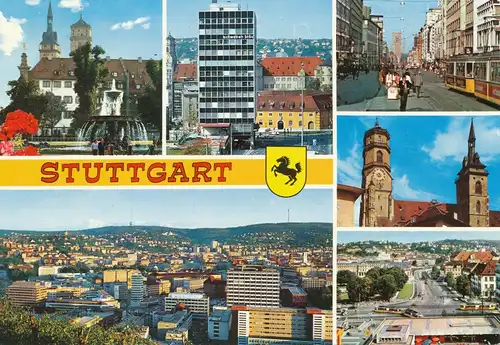 Stuttgart Mehrbildkarte Wappen gl1978 110.224