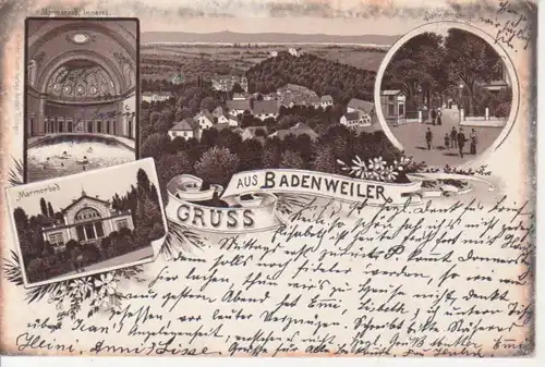 Badenweiler Litho Marmorbad Park Totale gl1903 81.844
