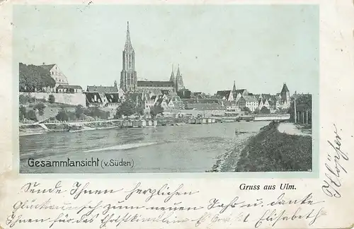 Gruß aus Ulm Gesammlansicht v. Süden gl1905 101.557