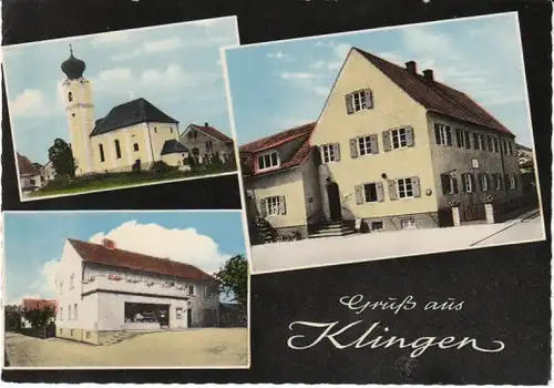 Klingen Kirche Wirtshaus Ladengeschäft ngl 21.013