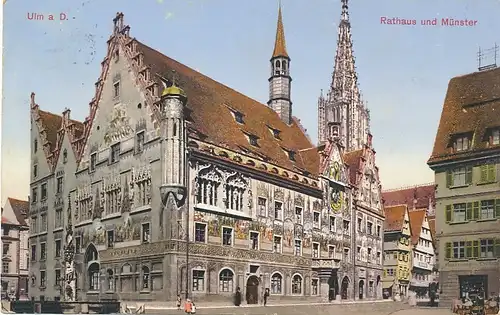 Ulm a.D. Rathaus und Münster gl1915 101.572