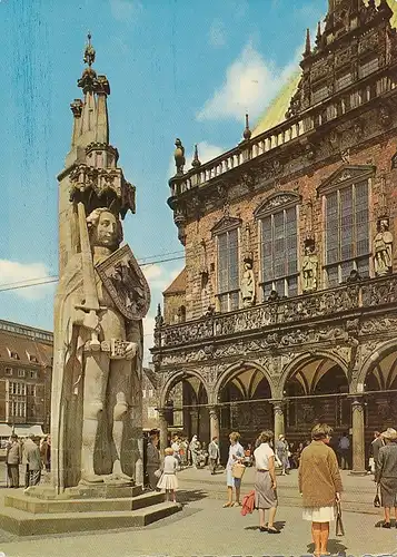 Bremen Rathaus und Roland gl1954 116.585