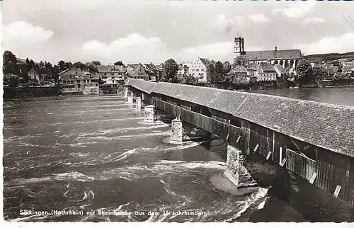 Säckingen a.Hochrhein alte Rheinbrücke gl1961 C1130