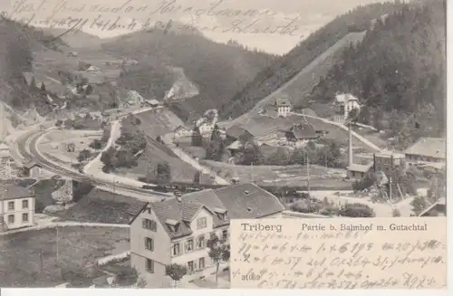 Triberg Partie beim Bahnhof mit Gutachtal gl1904 81.253