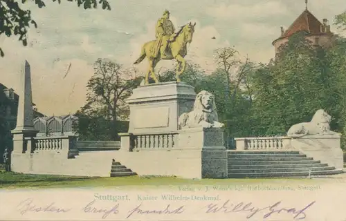 Stuttgart Kaiser Wilhelm Denkmal gl1902 103.123