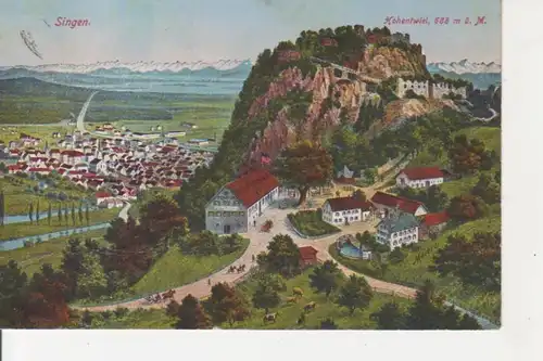 Singen Stadtpanorama mit Hohentwiel gl1926 82.763