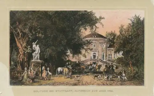 Stuttgart Solitude Aufbruch zu Jagd 1782 gl1908 103.153