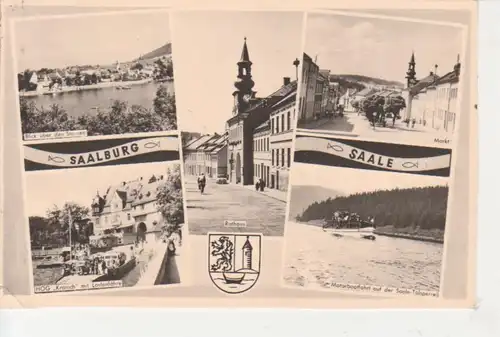 Saalburg Rathaus Markt HOG Kranich Fähre gl1963 90.102