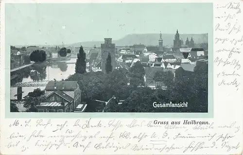 Heilbronn a.N. Teilansicht gl1906 102.002