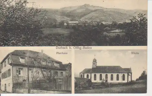 Durbach Pfarrhaus Kirche Total gl1936 82.833
