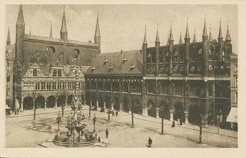 Lübeck Marktplatz mit Rathaus ngl 116.131