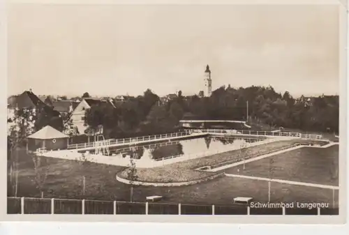 Langenau Schwimmbad Fotokarte ngl 81.597