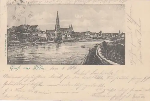 Ulm Stadtpanorama Donaupartie gl1902 81.534