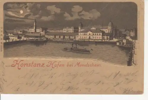 Konstanz Hafen bei Mondschein gl1899 81.996