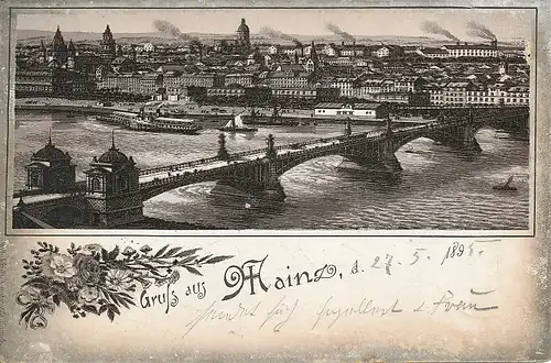 Mainz Rheinansicht mit Brücke gl1895 130.739
