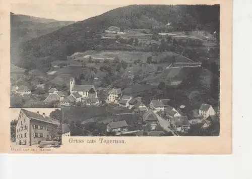 Tegernau Gasthaus zur Krone Panorama gl1908 81.816