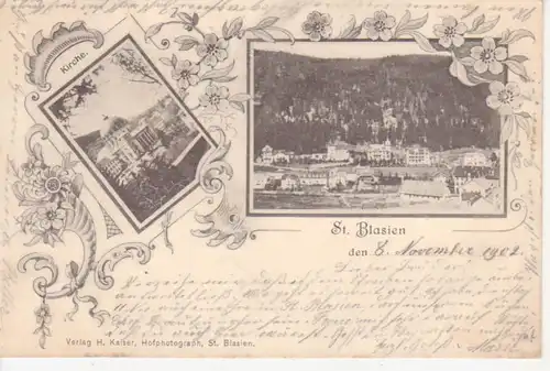 St. Blasien Litho Kirche Panorama gl1902 82.145