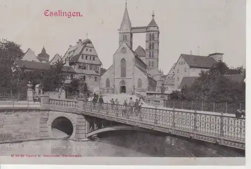 Esslingen Stadtkirche mit Agnesbrücke ngl 83.285