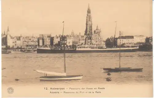 Antwerpen Panorama der Haven en Reede ngl 20.695