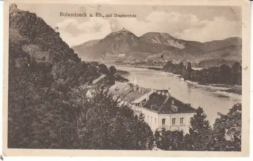 Rolandseck a. Rhein mit Drachenfels feldpgl1915 24.696