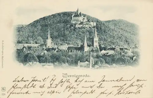 Wernigerode Panorama und Schloß gl1899 103.290