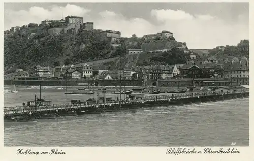 Koblenz Schiffsbrücke und Ehrenbreitstein ngl 102.885
