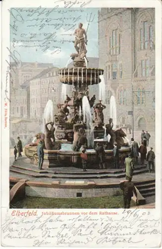 Elberfeld Jubiläumsbrunnen vor Rathaus gl1902 22.246