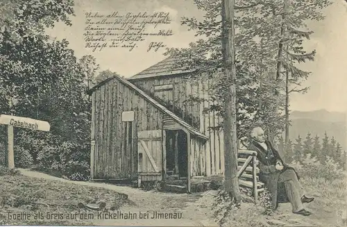 Goethe als Greis auf Kickelhahn Ilmenau gl1912 105.184