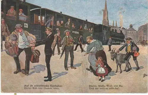 Auf de schwäbische Eisebahne dürfet feldpgl1918 23.510