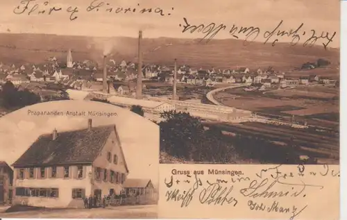 Münsingen Präparanden-Anstalt Panorama gl1910 83.446