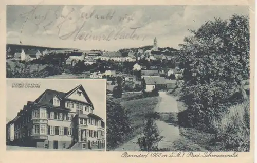 Bonndorf Gasthaus zum Kranz Panorama gl1929 82.163