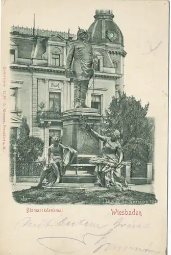 Bismarckdenkmal Wiesbaden Reliefkarte gl1900 105.079