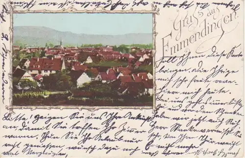 Emmendingen Litho Stadtpanorama gl1900 82.195