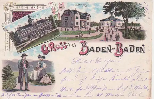 Baden-Baden Litho Jagdhaus Favorite bahnpgl1900 82.911