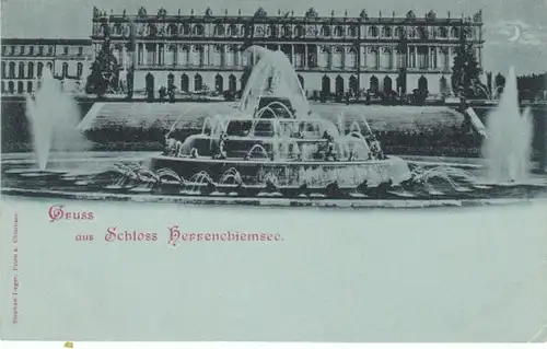 Mond über Schloss Herrenchiemsee um 1900 ngl 20.832