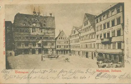 Tübingen Marktplatz Rathaus Gasthof Lamm gl1899 101.728