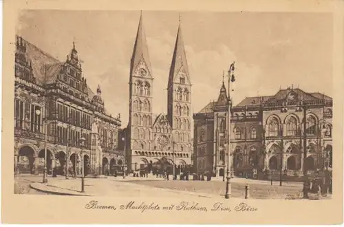 Bremen Marktplatz Rathaus Dom Börse gl1924 20.784