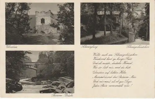Schwarzburg Thür. Mehrbildkarte bahnpgl1930 21.130