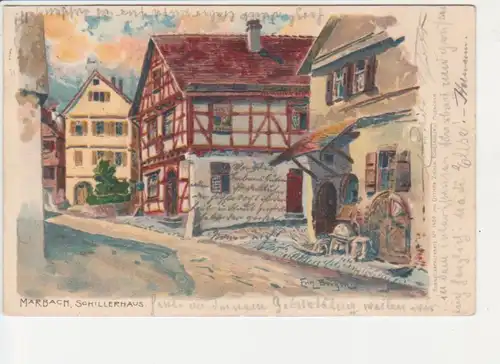 Marbach a.N. Schillerhaus Künstlerkarte gl1901 83.892