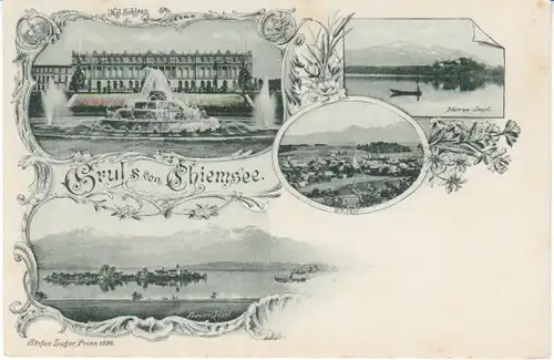 Gruß vom Ciemsee Litho Mehrbildkarte um 1900 ngl 22.499