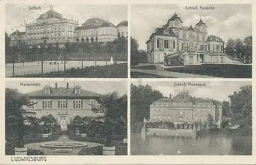 Ludwigsburg Schloß Mehrbildkarte gl1930 101.985