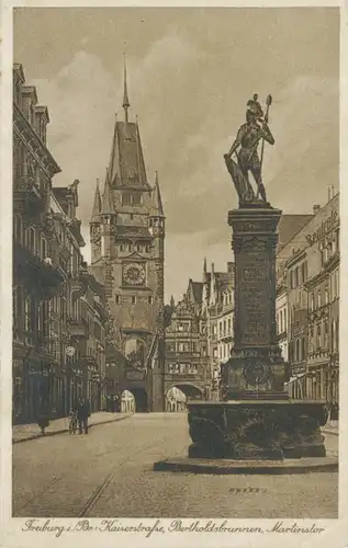 Freiburg Kaiserstraße Brunnen Martinstor ngl 102.815