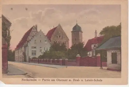 Neckarsulm Partie am Oberamt mit Schulen gl1925 84.092