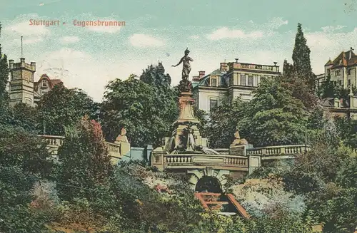 Stuttgart Eugensbrunnen feldpgl1914 103.059